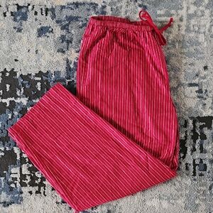 Nwot Xhilaration Red and Silver Woman's Pajama Bottoms Striped Pants Large